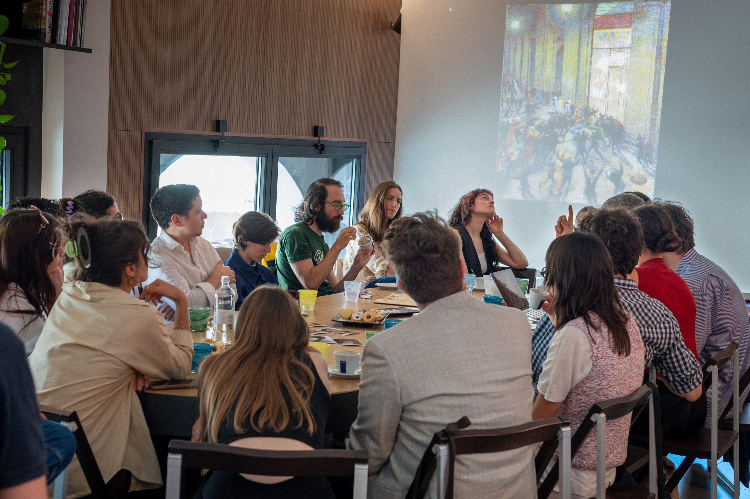 A cafè with the artists. Ph. by A. Vangi